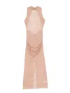 Sir Gathered-detail Mock-neck Maxi Dress In Neutral