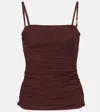 Sir Gathered Jersey Tank Top In Burgundy