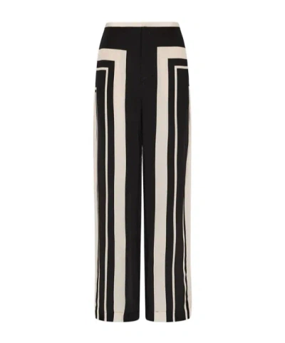 Sir Geometric Pattern Casual Pants In Black