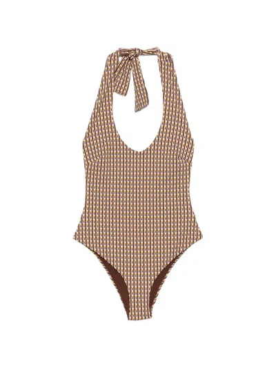 Sir Geometric-print Swimsuit In Neutral