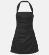 Shop Sir Halter Neck Linen Minidress In Black