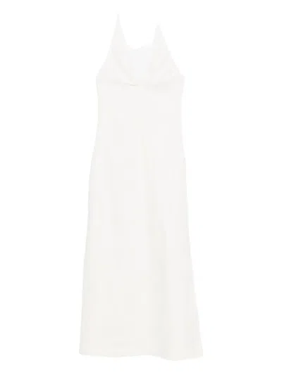 Sir Halterneck Embroidered Dress In White