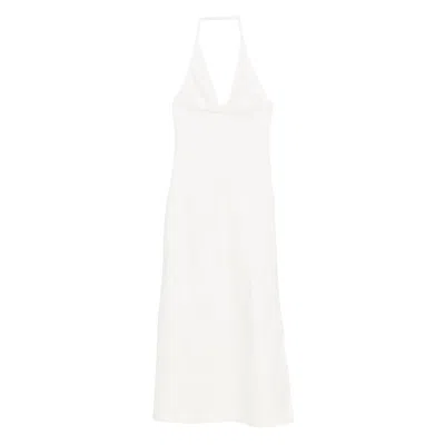 Sir Halterneck Embroidered Dress In White