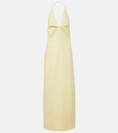 Sir Halterneck Linen Maxi Dress In Gray