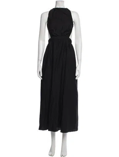 Pre-owned Sir Halterneck Long Dress In Black