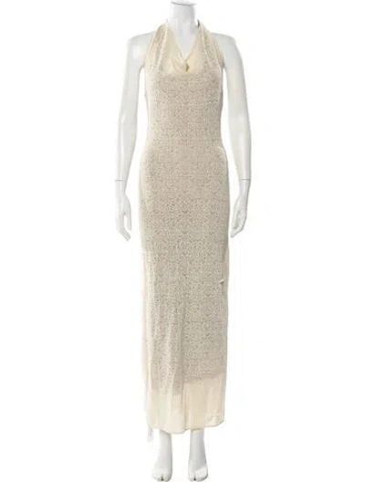 Pre-owned Sir Halterneck Long Dress In Neutral