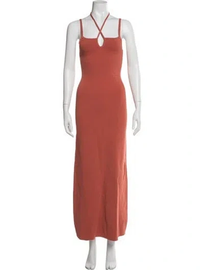 Pre-owned Sir Halterneck Long Dress In Orange