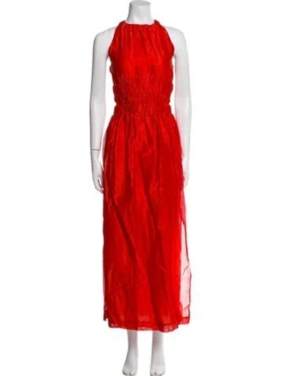 Pre-owned Sir Halterneck Long Dress In Red
