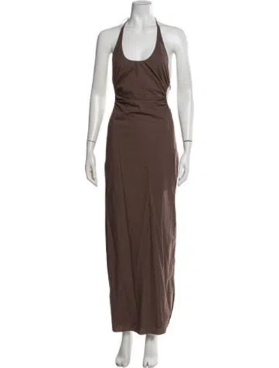 Pre-owned Sir Halterneck Long Dress W/ Tags In Brown