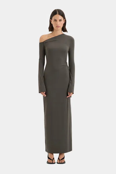 Sir Hana Tie Maxi Dress In Gray