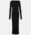 Sir Helena Ribbed-knit Maxi Dress In Black
