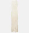Sir Ilaria Fringed Open-knit Cotton Maxi Dress In Neutral