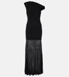 Sir Indigo Twist Paneled Crepe And Chiffon Maxi Dress In Black