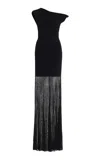 Sir Indigo Twist Paneled Crepe And Chiffon Maxi Dress In Black
