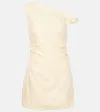 Sir Iris One-shoulder Linen Minidress In Yellow