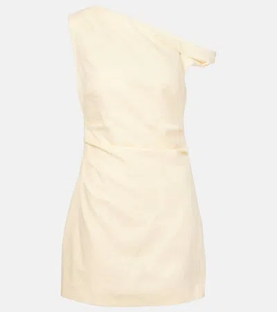 Sir Iris One-shoulder Linen Minidress In Yellow