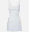 Sir Iris Tie Linen Minidress In Blue