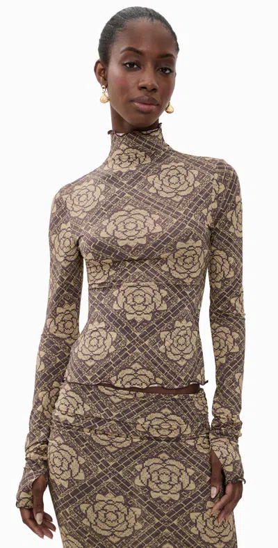 Sir Isola Long Sleeve Top Rose Parquet Plum