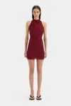 Sir Toni Halterneck Mesh Minidress In Berry