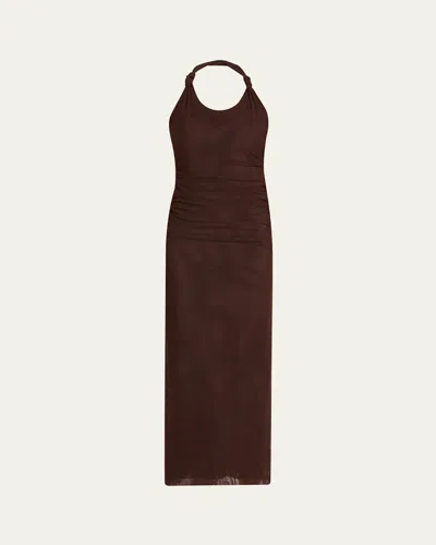 Sir Jacques Knot Midi Dress In Chocolate