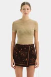Sir Dawn Wrap-effect Cotton Mini Skirt In Olive