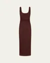 Sir Jacques Twist Midi Dress In Brown