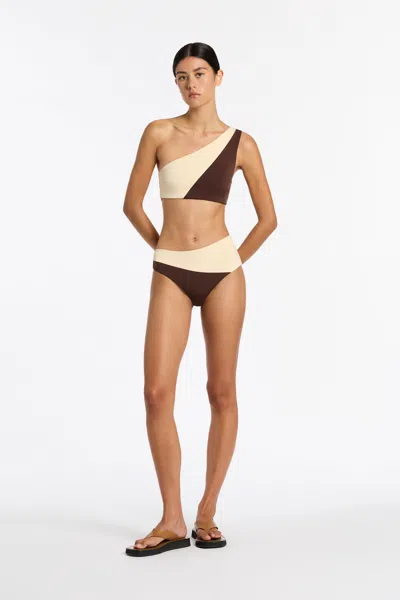 Sir Jeanne Asymmetrical Top In Butter / Chocolate