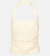 Sir Jerry Ruched Linen Top In Neutral