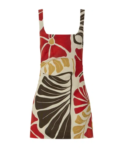 Sir Julietta Floral-print Linen Mini Dress In White