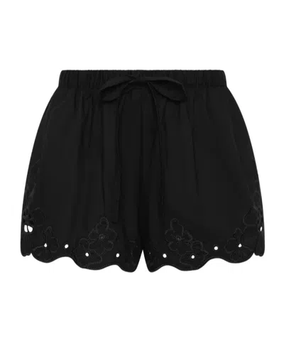 Sir Klara Broderie Shorts In Black