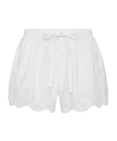 Sir Klara Broderie-anglaise Drawstring Shorts In White
