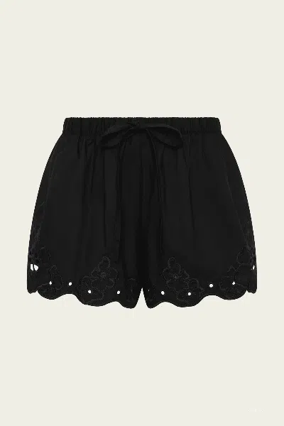 Sir Klara Broderie-anglaise Cotton Mini Shorts In Black