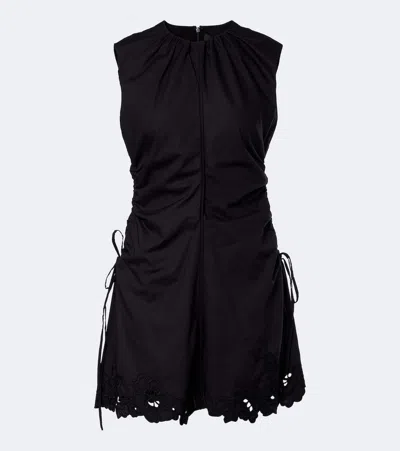 Sir Klara Ruched Cotton Minidress In Black