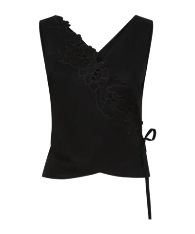 Sir Klara Wrap Top In Black