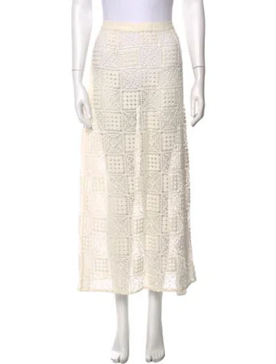 Pre-owned Sir Lace Pattern Midi Length Skirt In Neutral