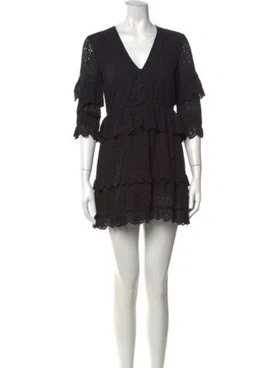 Pre-owned Sir Lace Pattern Mini Dress In Black