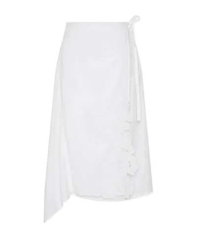 Sir Lace-embellished Midi Skirt In White