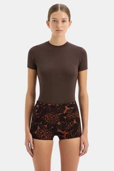 Sir Leah Fitted Tee In Chocolate