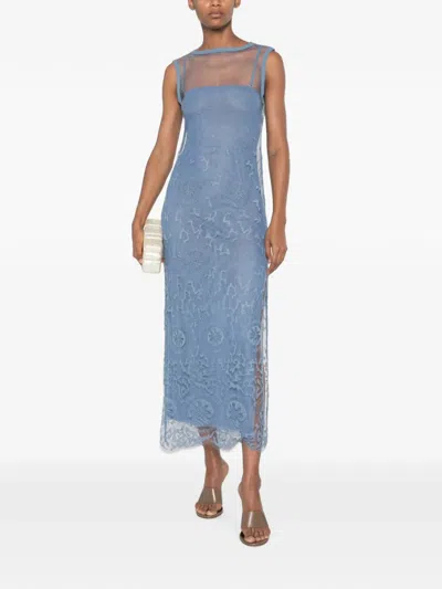 Sir Lefi Lace-overlay Sleeveless Maxi Dress In Multi