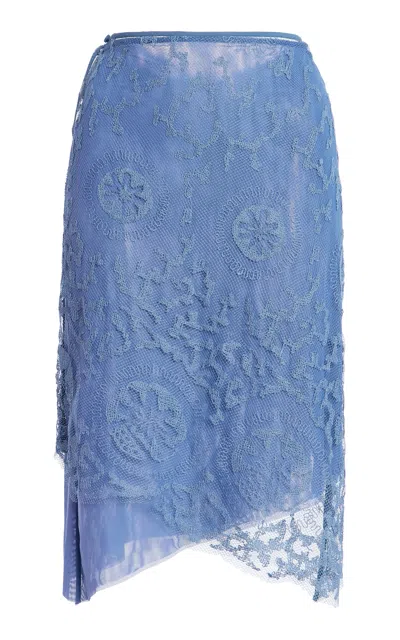 Sir . Leif Lace Midi Skirt In Blue