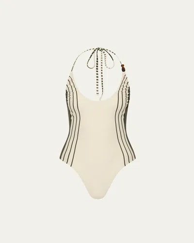 Sir Leilana One-piece Swimsuit In Garden Stripe