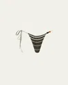 Sir Leilana String Bikini Bottoms In Green Stripe