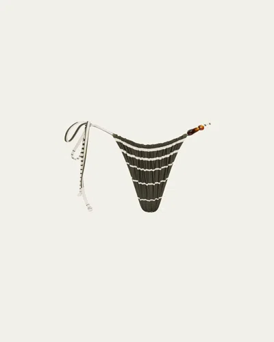 Sir Leilana String Bikini Bottoms In Green Stripe
