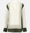 Sir Womens Garden Stripe Leilana Striped Long-sleeve Silk-crepe Shirt In White