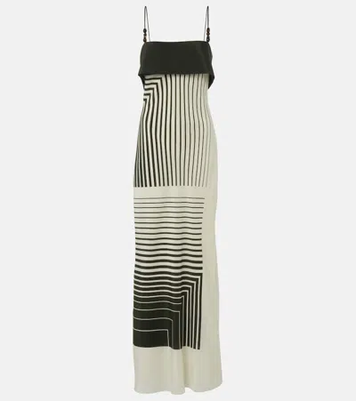 SIR LEILANA STRIPED SILK MAXI DRESS