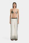 Sir Womens Leilana Tailored Wide-leg Silk Trousers Garden Stripe In Garden Stripe