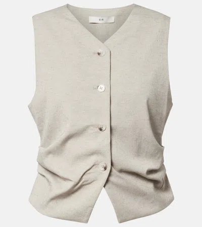 Sir Leone Draped Vest In Gray