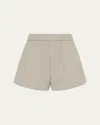Sir Leone Gathered Shorts In White