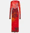 Sir Libertine Printed Cutout Maxi Dress In Red