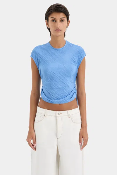 Sir Ligera Gathered Top In Cornflower
